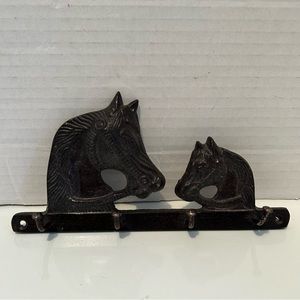 Vintage MUSTANG HORSE metal wall hanging hook